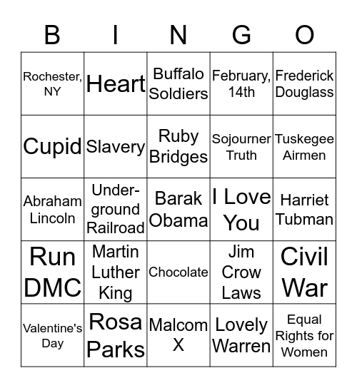 Black History Bingo Card