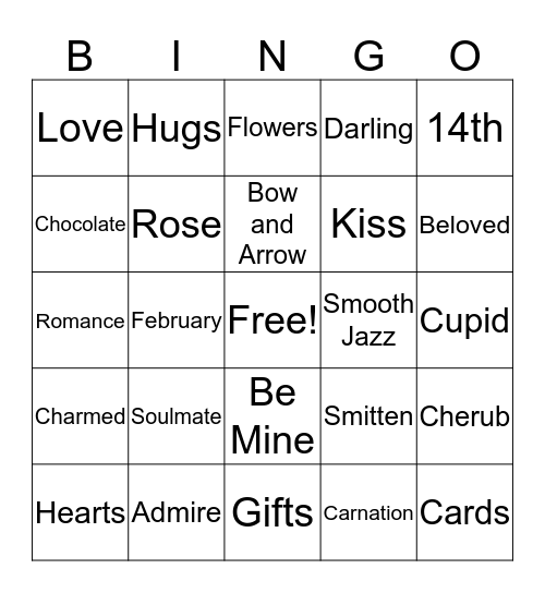 PAC Valentines Bingo! Bingo Card