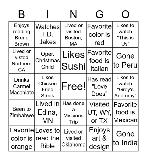 Fun Facts about Natalie and Jeremy Bingo Card