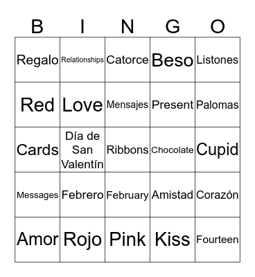 Valentine's Day Bingo Card