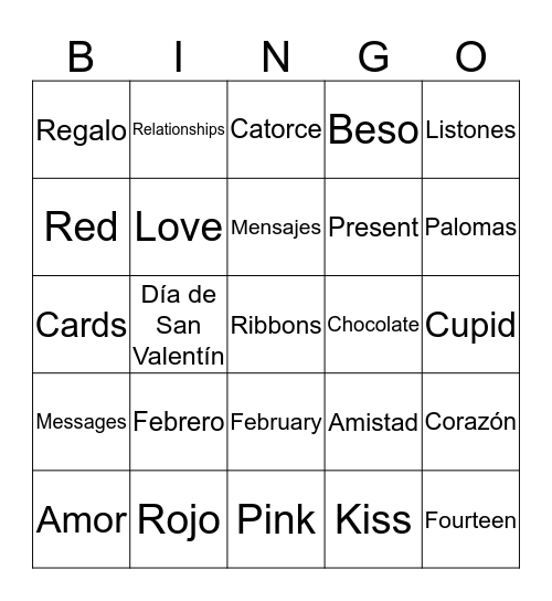 Valentine's Day Bingo Card