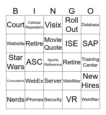 CS Meeting Bingo Card