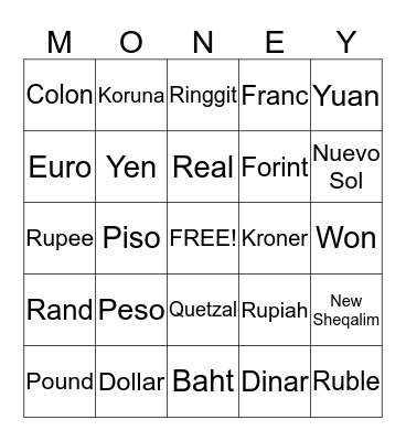 Culture Exchange Bingo Card