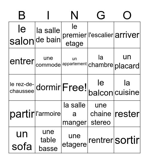 8-2 vocab Bingo Card