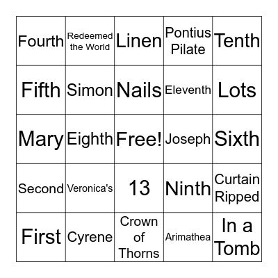 Lent Bingo Card