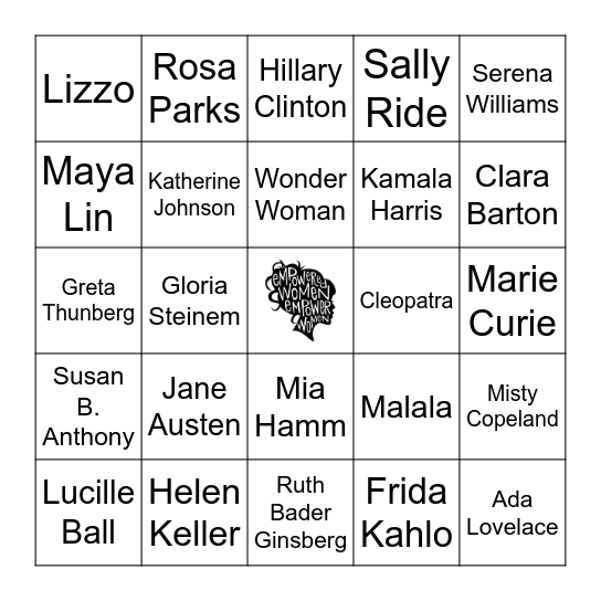 Women Who Changed The World Bingo Card