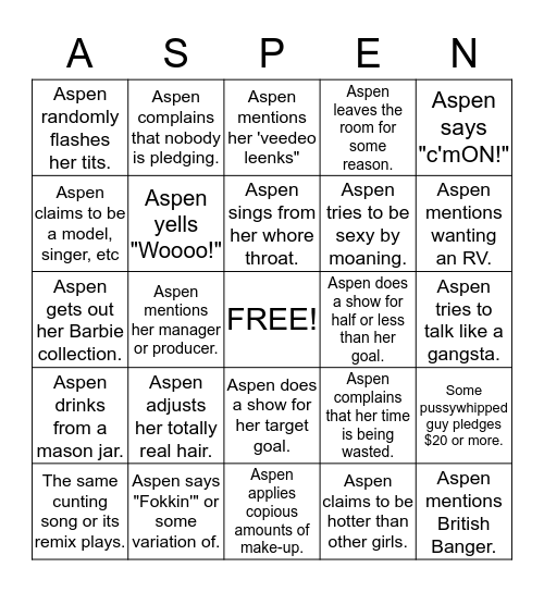 AspenPeeks Bingo Card