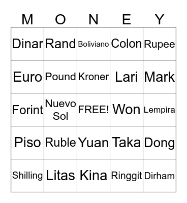 Culture Exchange Bingo Card