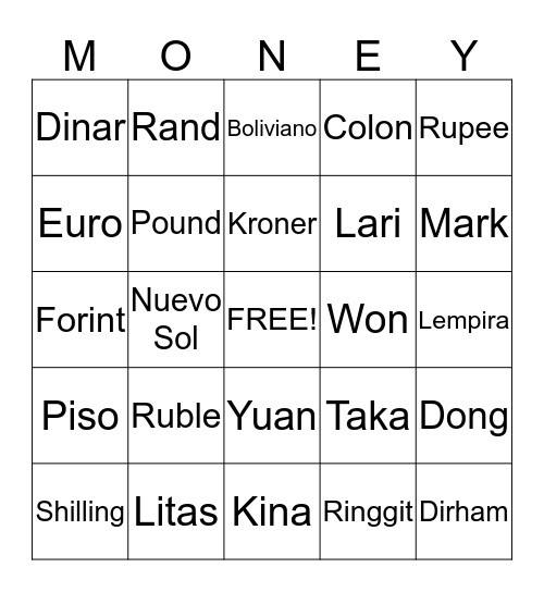 Culture Exchange Bingo Card