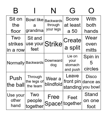 Bowling Bingo Card
