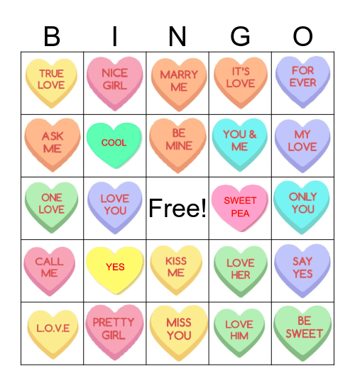 Sweet As Candy Bingo Card