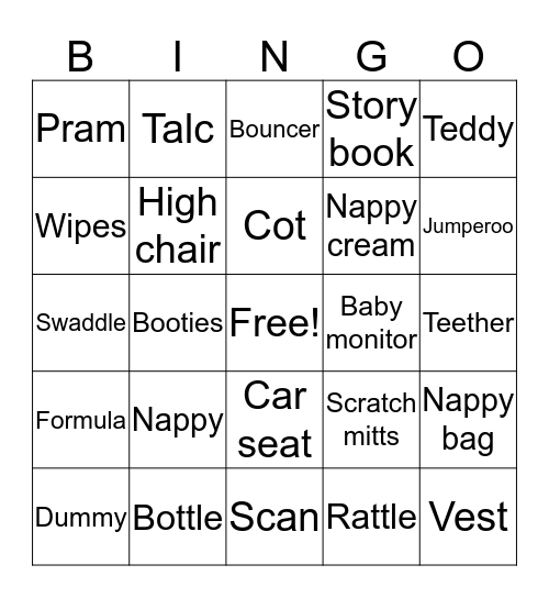 Baby Milne’s Bingo Card