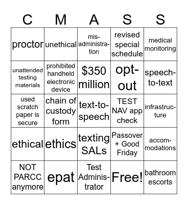 Required CMAS Ethics Training at Polaris Bingo Card