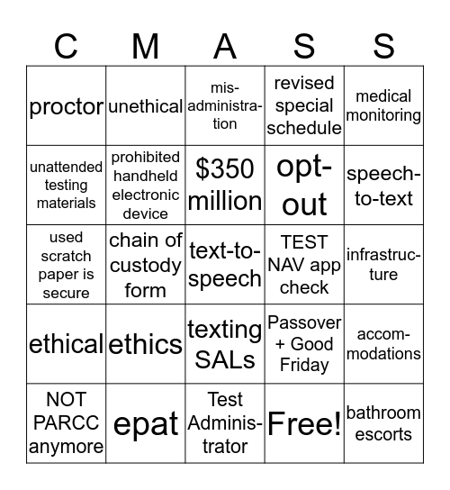 Required CMAS Ethics Training at Polaris Bingo Card