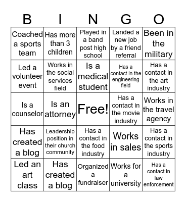 Social Capital BINGO Card