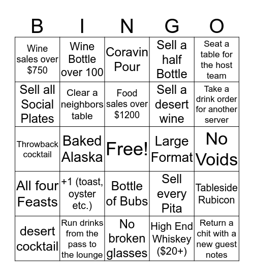 Yvonne's Bingo Card