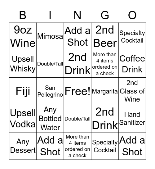 Mimosa Bingo  Bingo Card