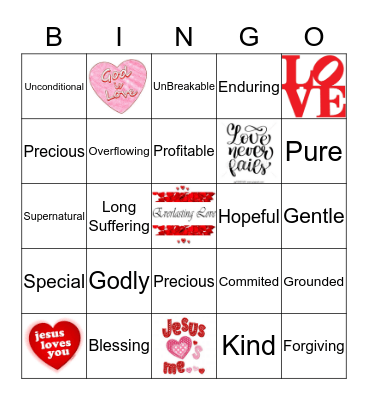 Everlasting Love is.... Bingo Card