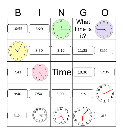 Time Bingo Card