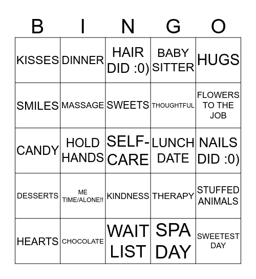 VALENTINES DAY Bingo Card