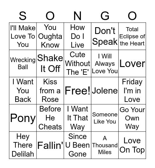 V-Day Blackout Round Bingo Card