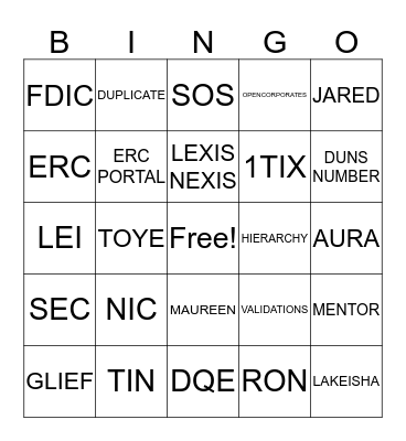 COGentine BINGO! Bingo Card