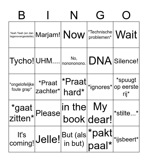 MULLIE BINGO Card