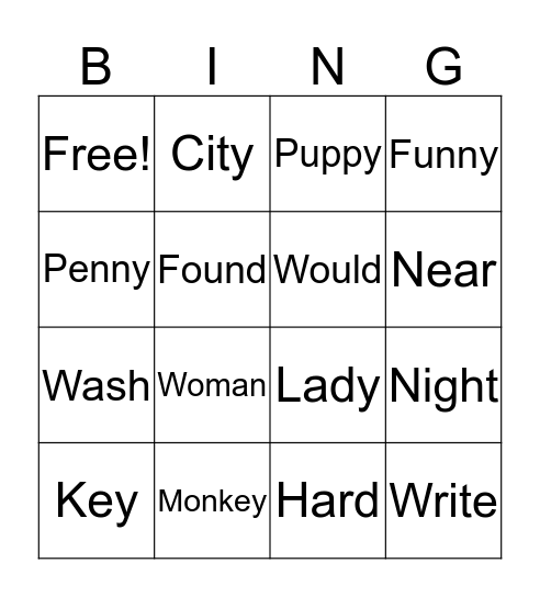 Week February 10 Bingo Card