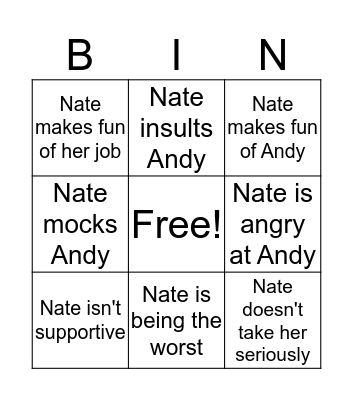 The Devil Wears Prada Bingo Card