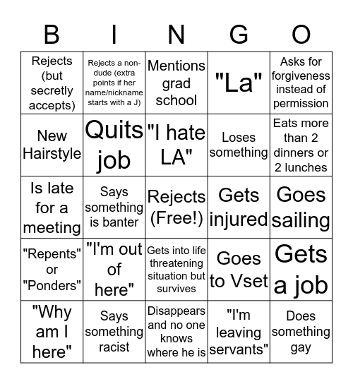 Robby Bingo Card