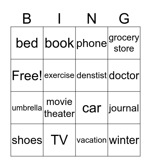 Bingo Card