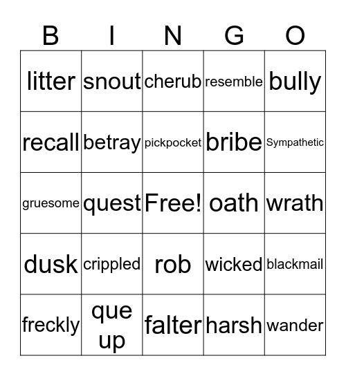 Lightning Thief BINGO Card