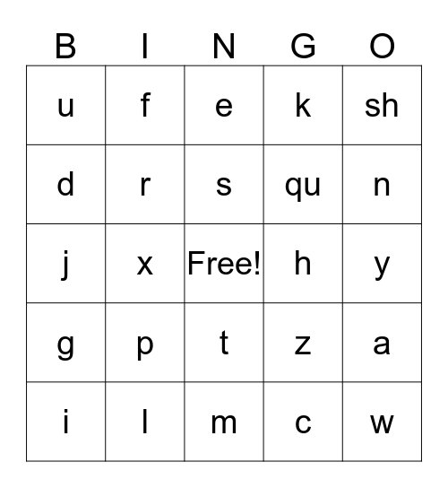 Valentine's Day Phonogram Review Bingo Card