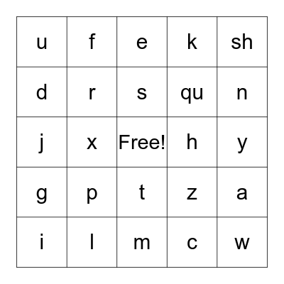 Valentine's Day Phonogram Review Bingo Card