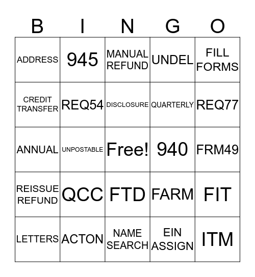 INTEGRATED AUTOMATION TECHNOLOGIES Bingo Card