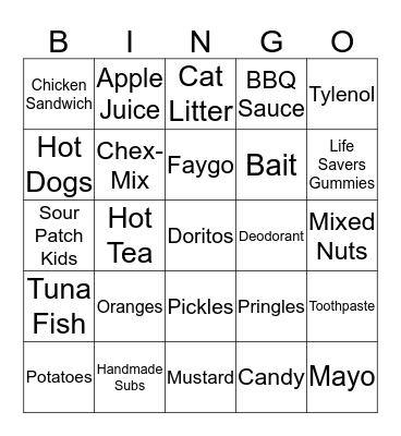 Good Times Country Store  Bingo Card
