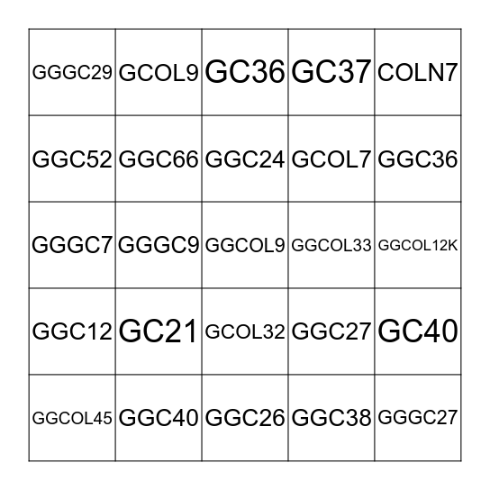 Haughey Reunion Family Code Bingo Card