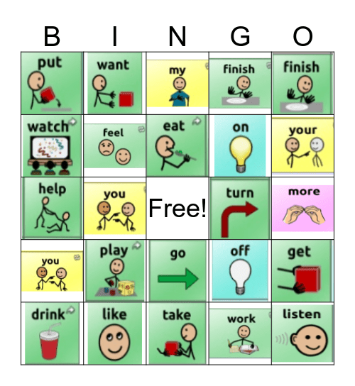 Core Word Bingo Card