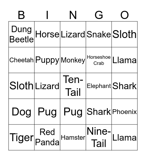 BINGO PARTY!! Bingo Card