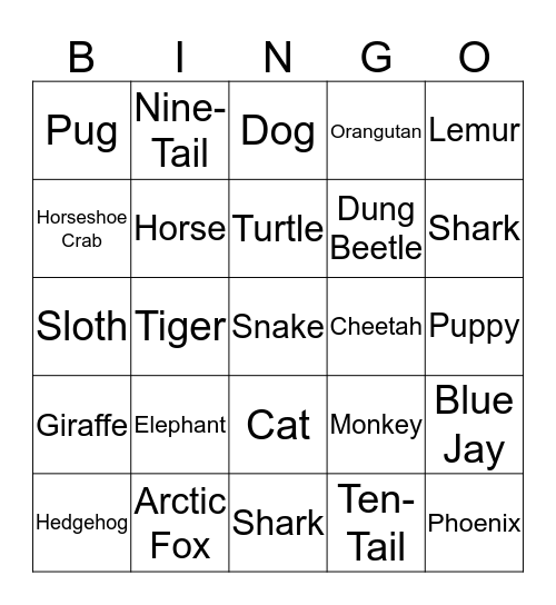 BINGO PARTY!! Bingo Card