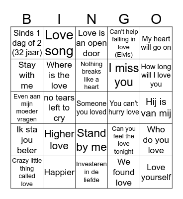 Valentijn into-bingo Card