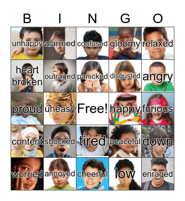 Feelings Bingo Card