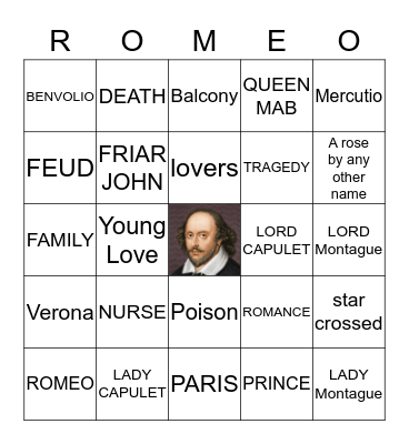 Romeo & Juliet BINGO! Bingo Card