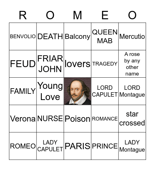 Romeo & Juliet BINGO! Bingo Card