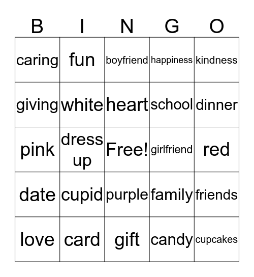 Valentine's Day Bingo Card