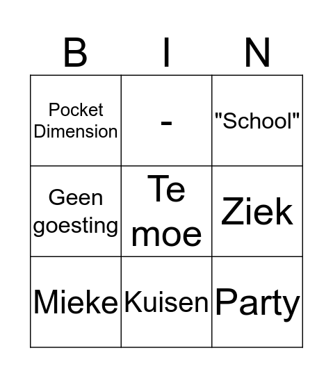 Sven Hermans Bingo Card
