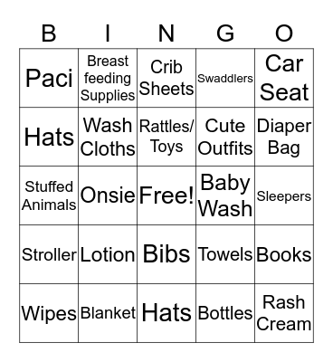 Baby Bella Bingo  Bingo Card