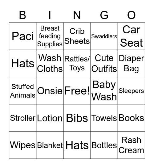 Baby Bella Bingo  Bingo Card