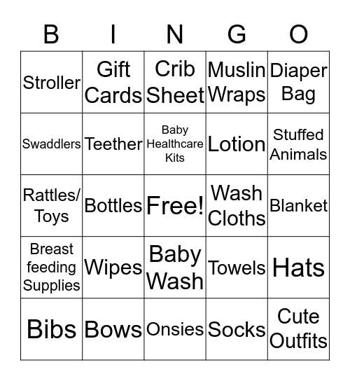 Baby Bella Bingo Card