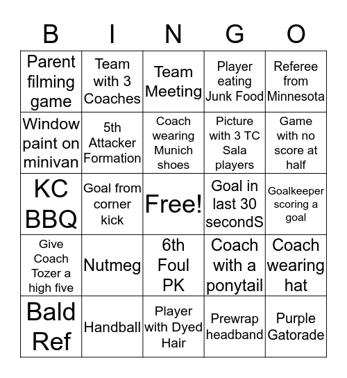 TC SALA FUTSAL NATIONALS Bingo Card